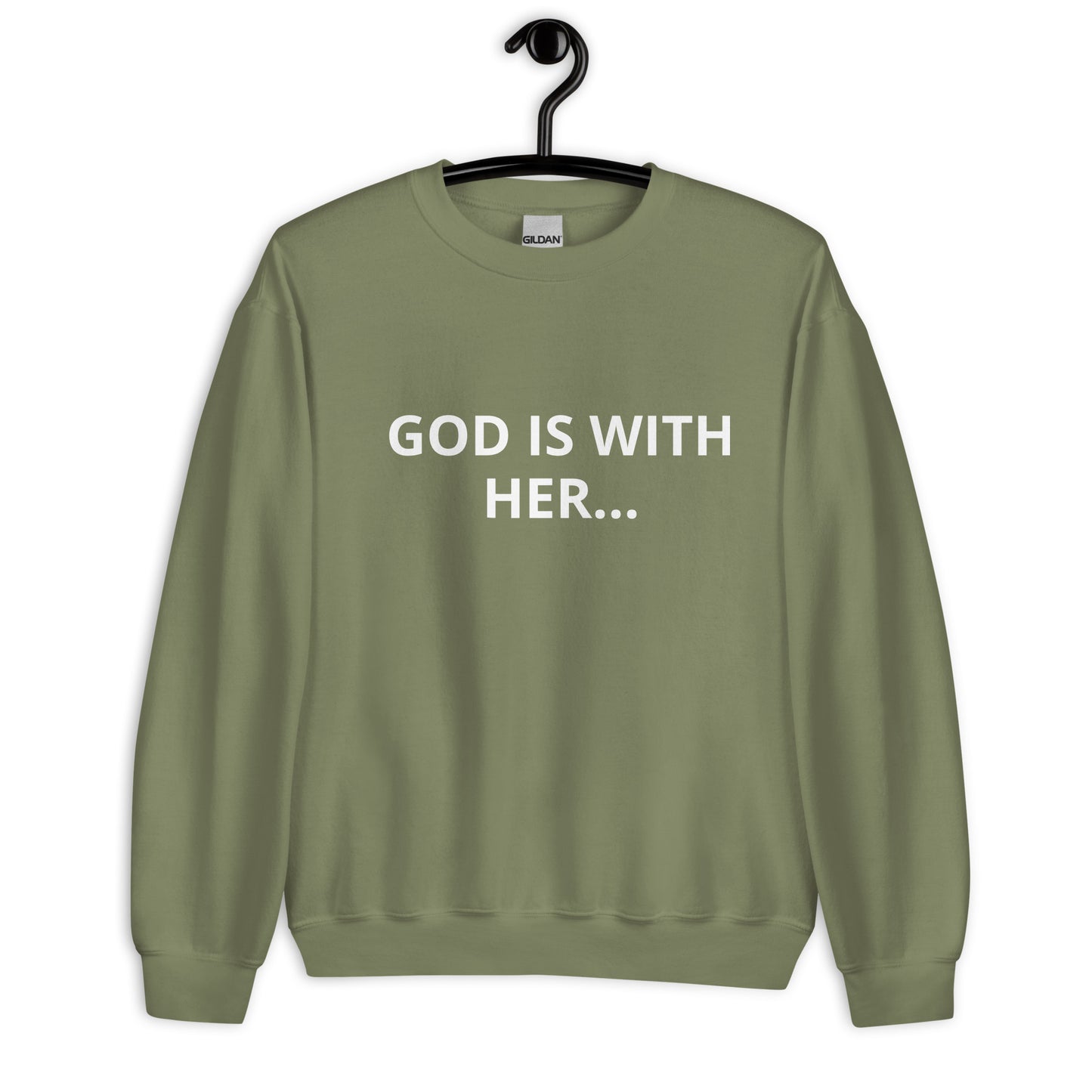 Damen-Sweatshirt – Gott ist mit ihr