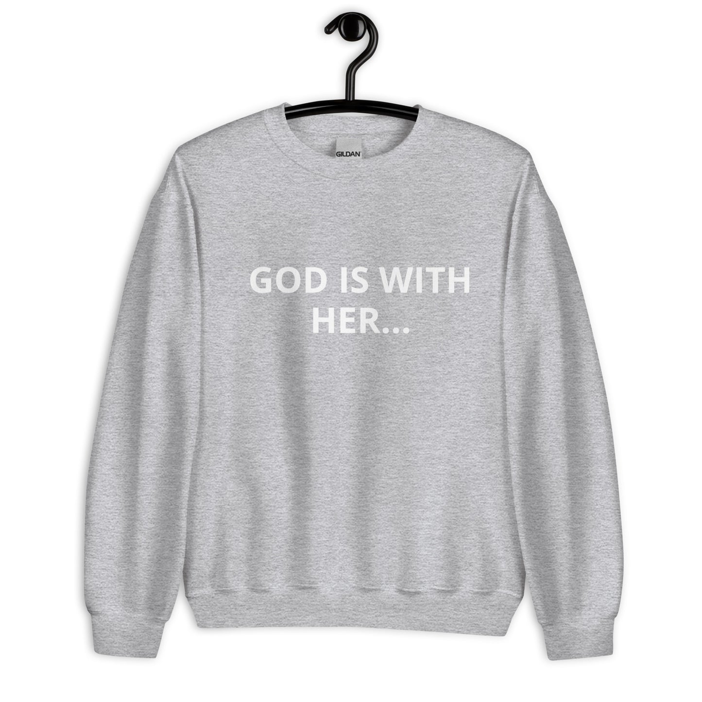Damen-Sweatshirt – Gott ist mit ihr